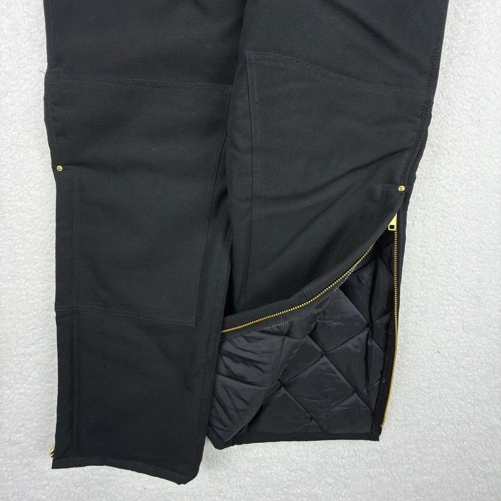 Carhartt Arctic Quilt Lined Bibs Overalls Mens 50x28 R03 BLK Black NWT NOS - Picture 8 of 10